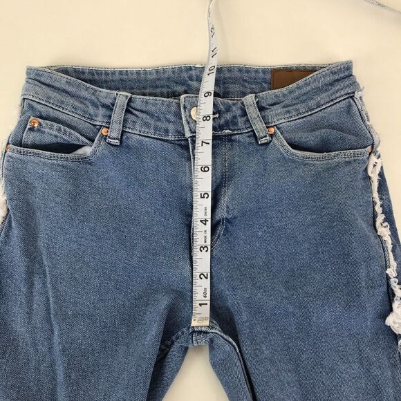 ASOS Frayed Outseam Skinny Jeans Women's Size 28 Mid-Rise Stretch Denim Pockets - Picture 11 of 14